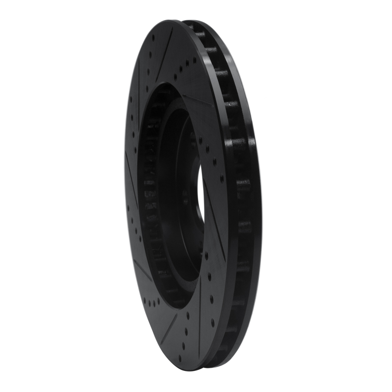 Ford Mustang Brake Rotor (1) - Front Right - R1 Concepts - Drilled & Slotted - Black - `94-`04